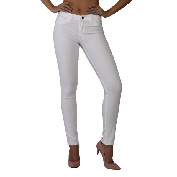 Jeans Skinny Blanco Talle Alto Licrado Cod: 4186
