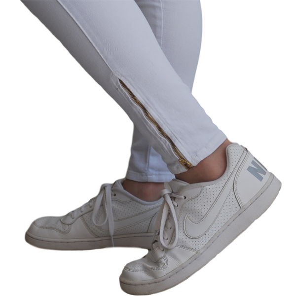 Pantalon Jeans Blanco Semi Licra Talle Alto