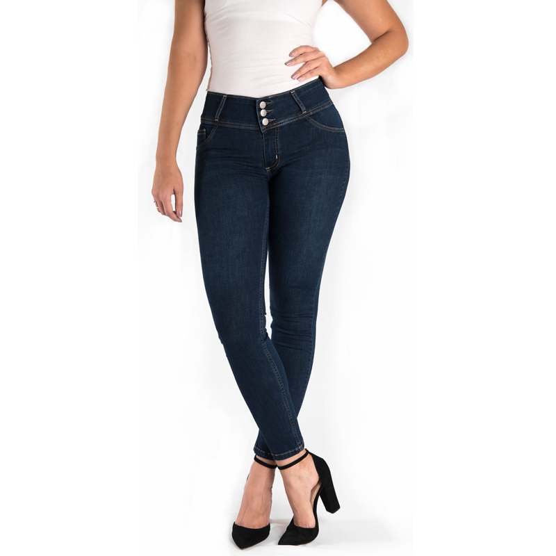 Jeans Skinny Azul Oscuro Levanta Cola Cod: 4215