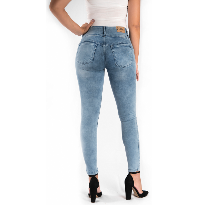 Jeans Skinny Celeste Hielo Levanta Cola Cod: 4216